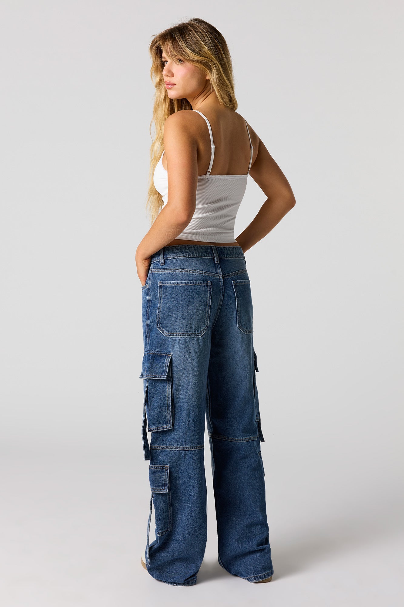 Low Rise Cargo Strap Jean