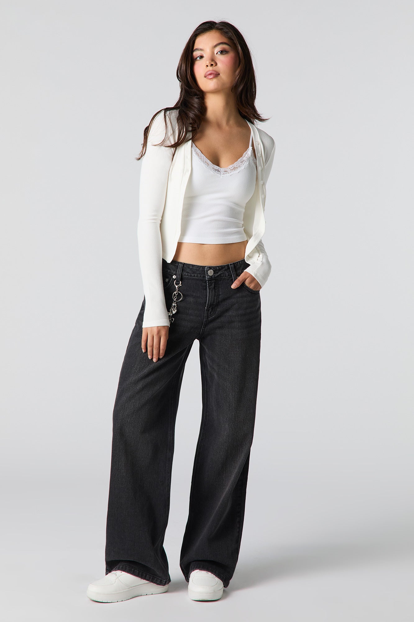 Low Rise Baggy Jean with Charm