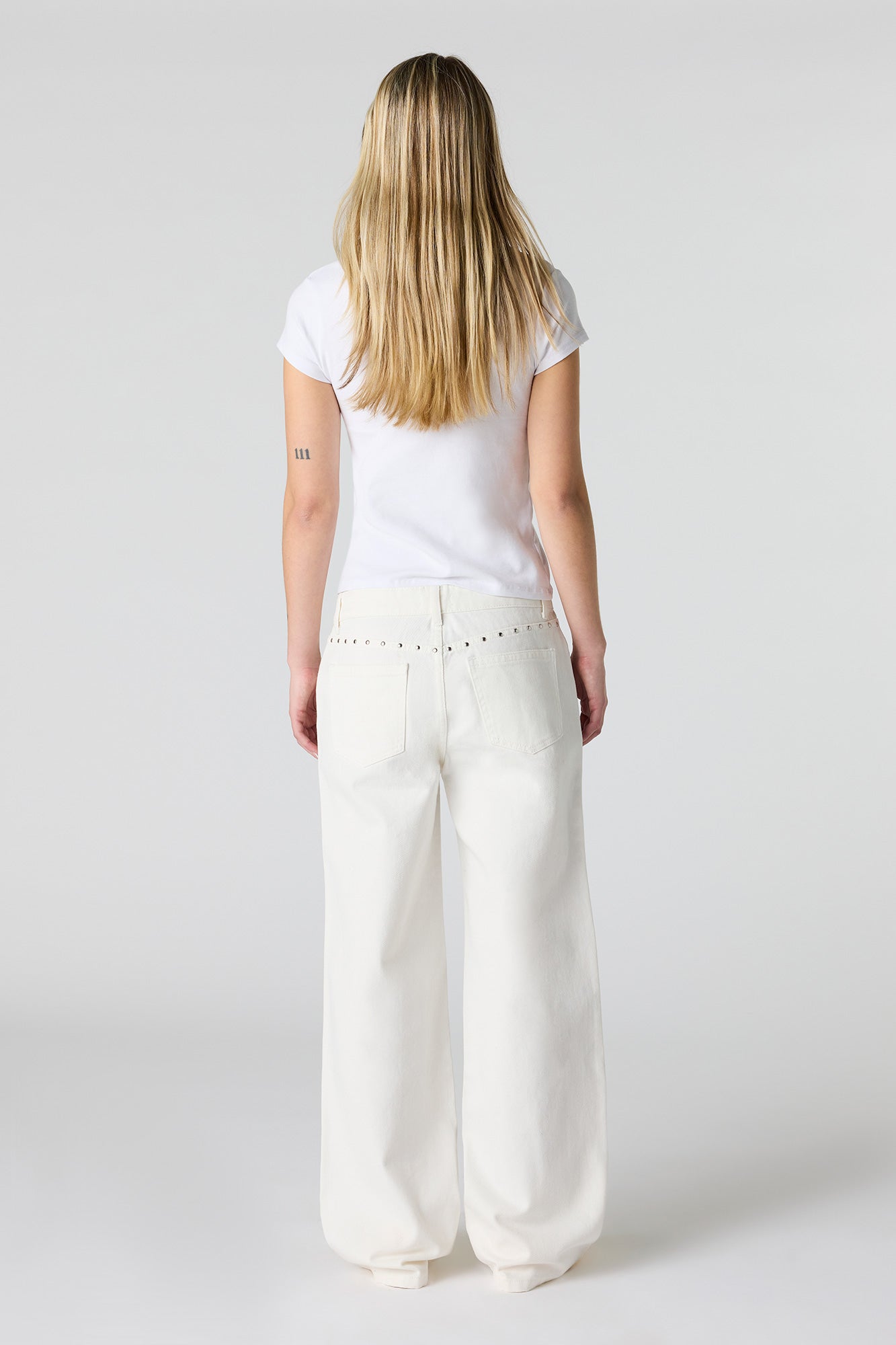 Low Rise Baggy Jean with Studded Trim