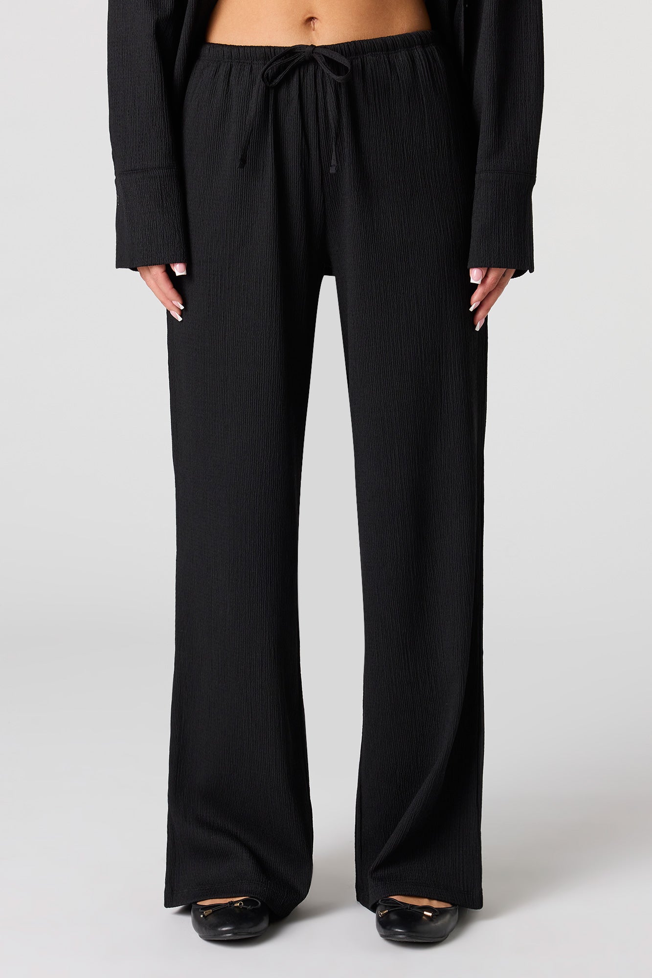 Textured Knit Wide Pant