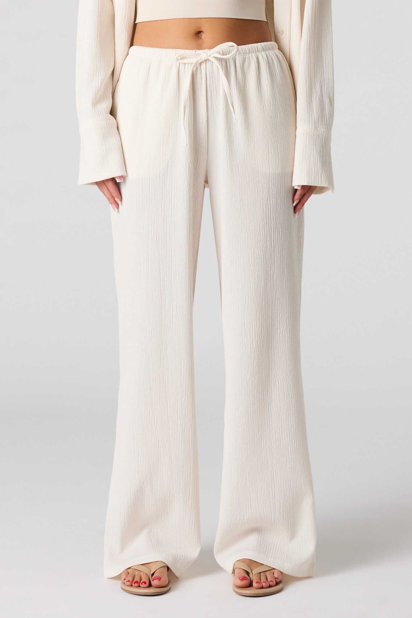 Textured Knit Wide Pant