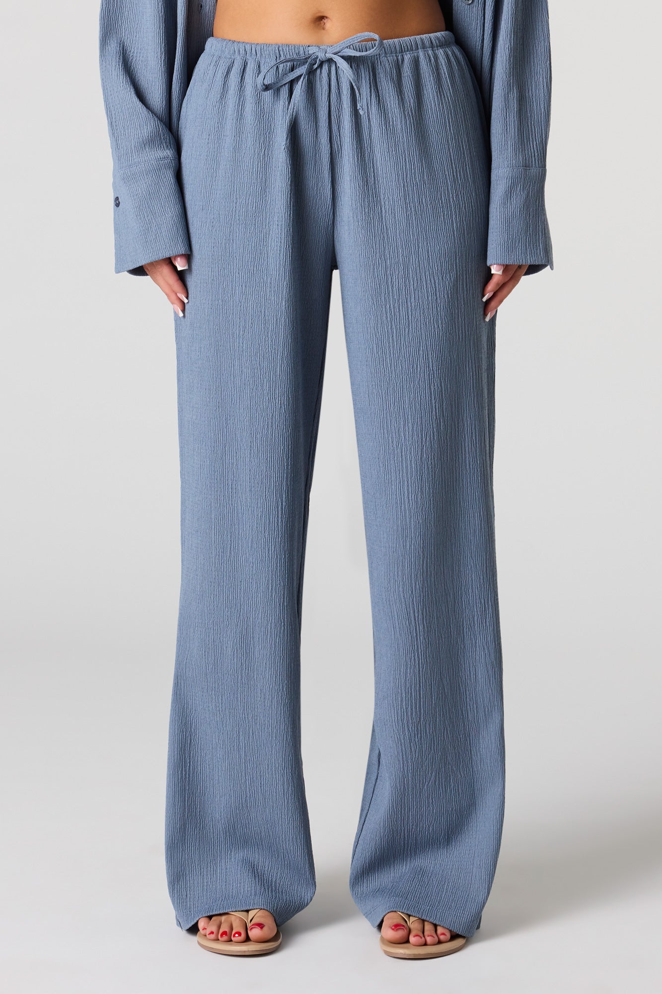 Textured Knit Wide Pant