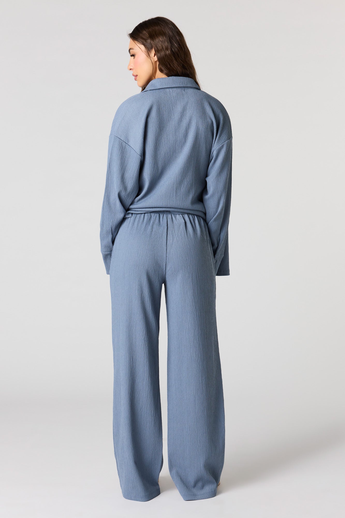 Textured Knit Wide Pant
