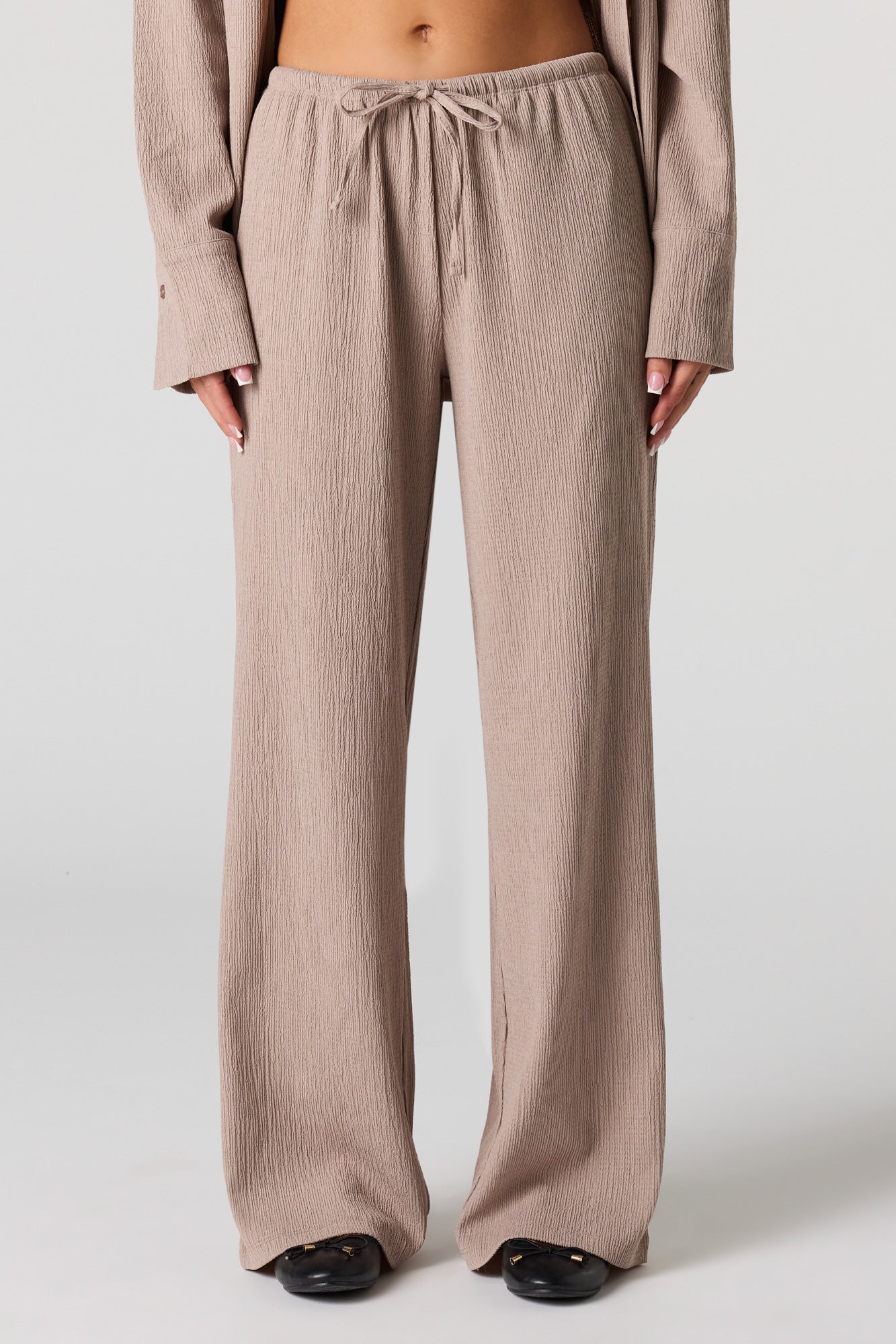 Textured Knit Wide Pant