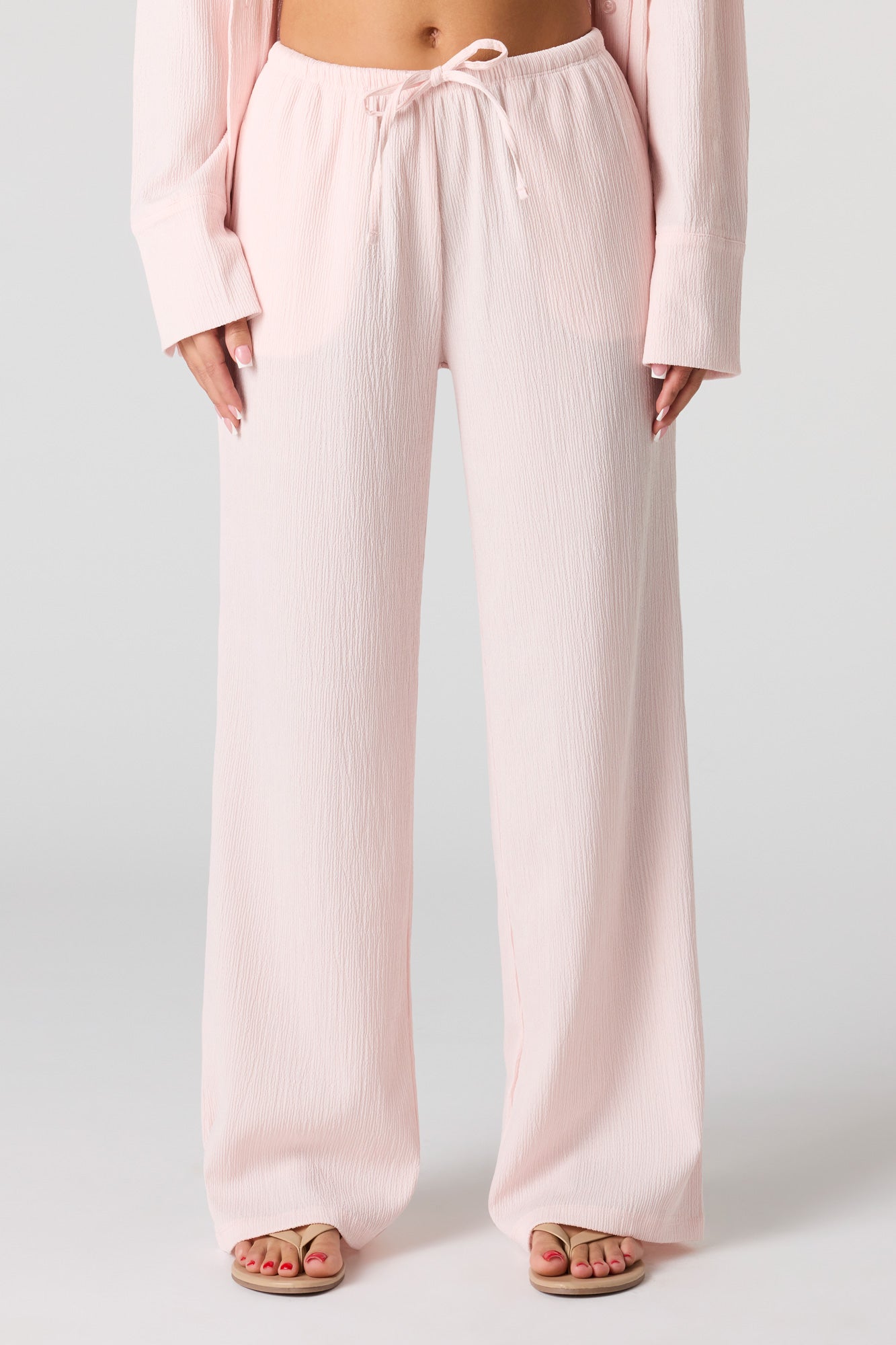 Textured Knit Wide Pant