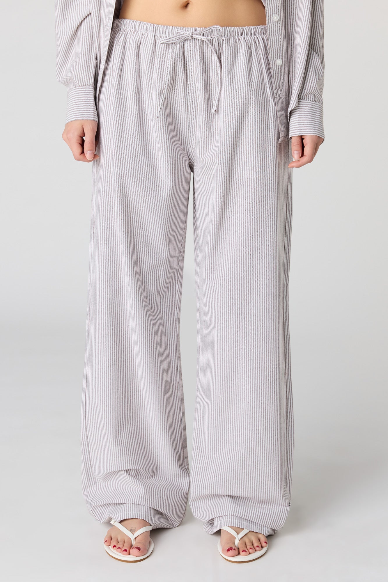 Pinstriped Wide Leg Pant