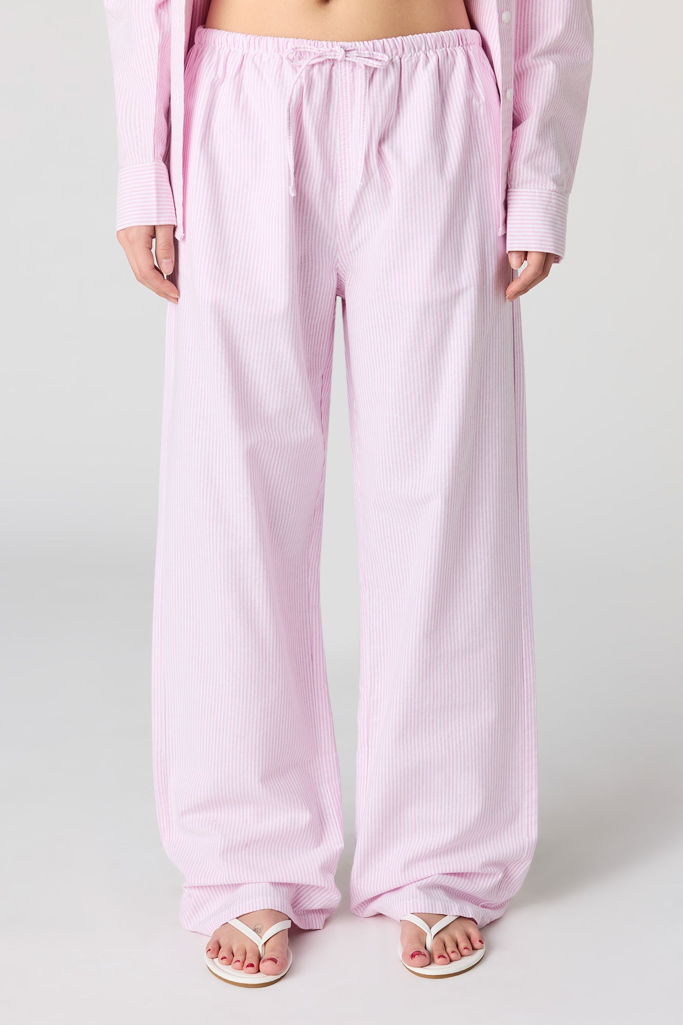 Pinstriped Wide Leg Pant