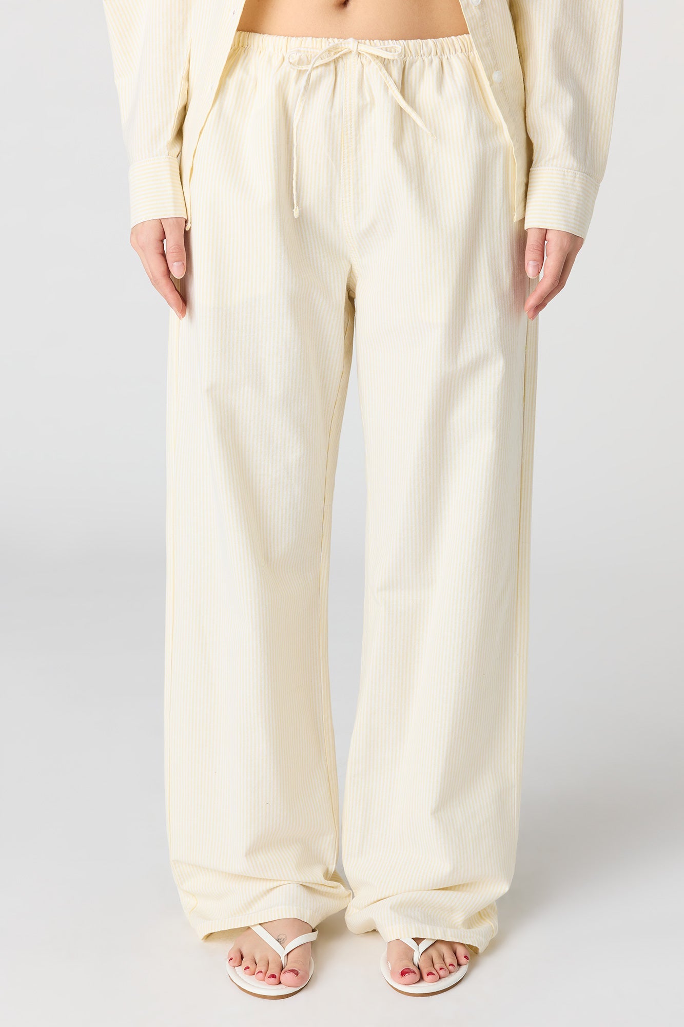 Pinstriped Wide Leg Pant