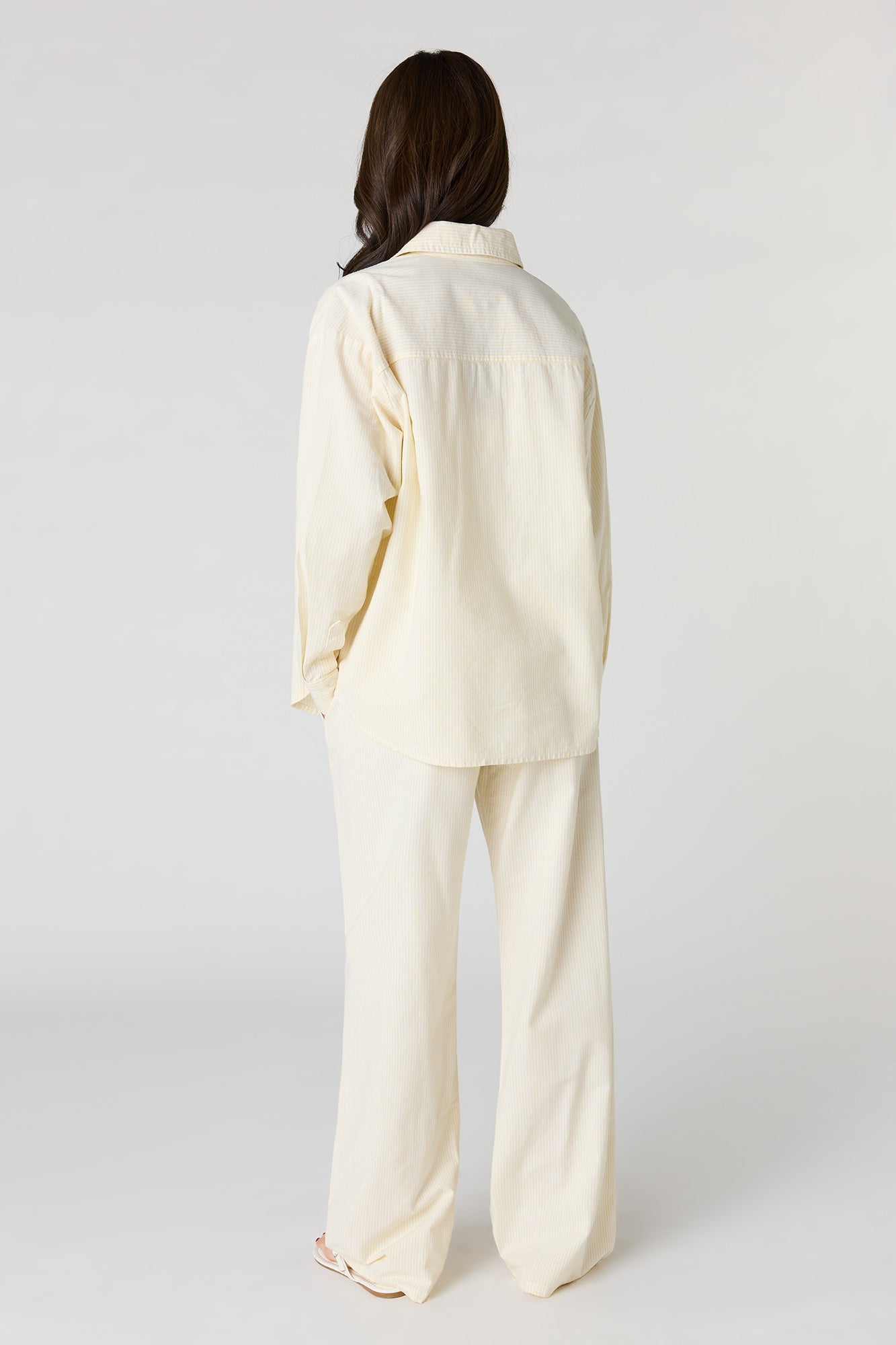 Pinstriped Wide Leg Pant