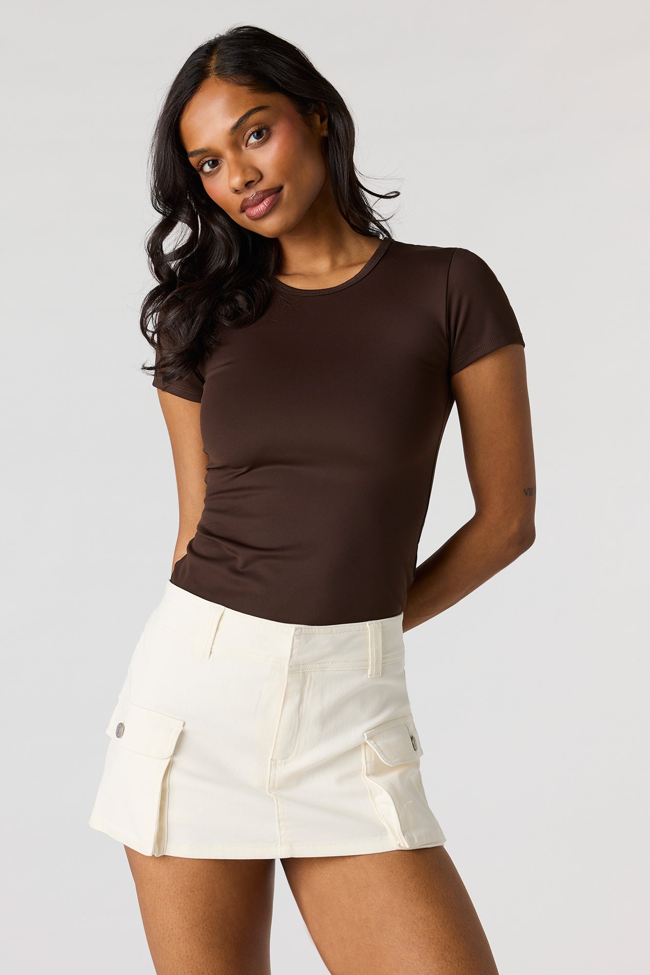 Cargo Denim Mini Skort