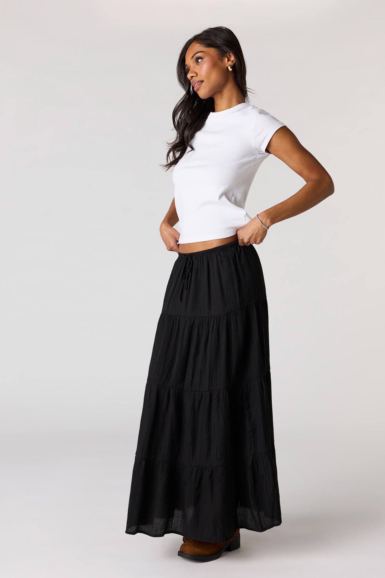 Crinkle Maxi Skirt