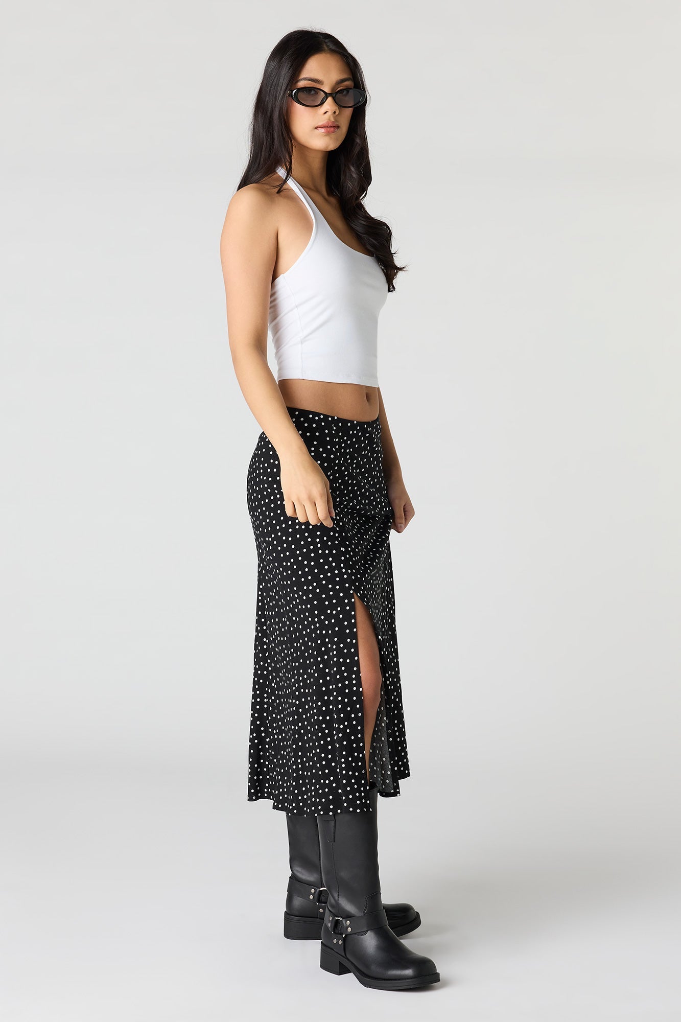 Floral Slit Midi Skirt