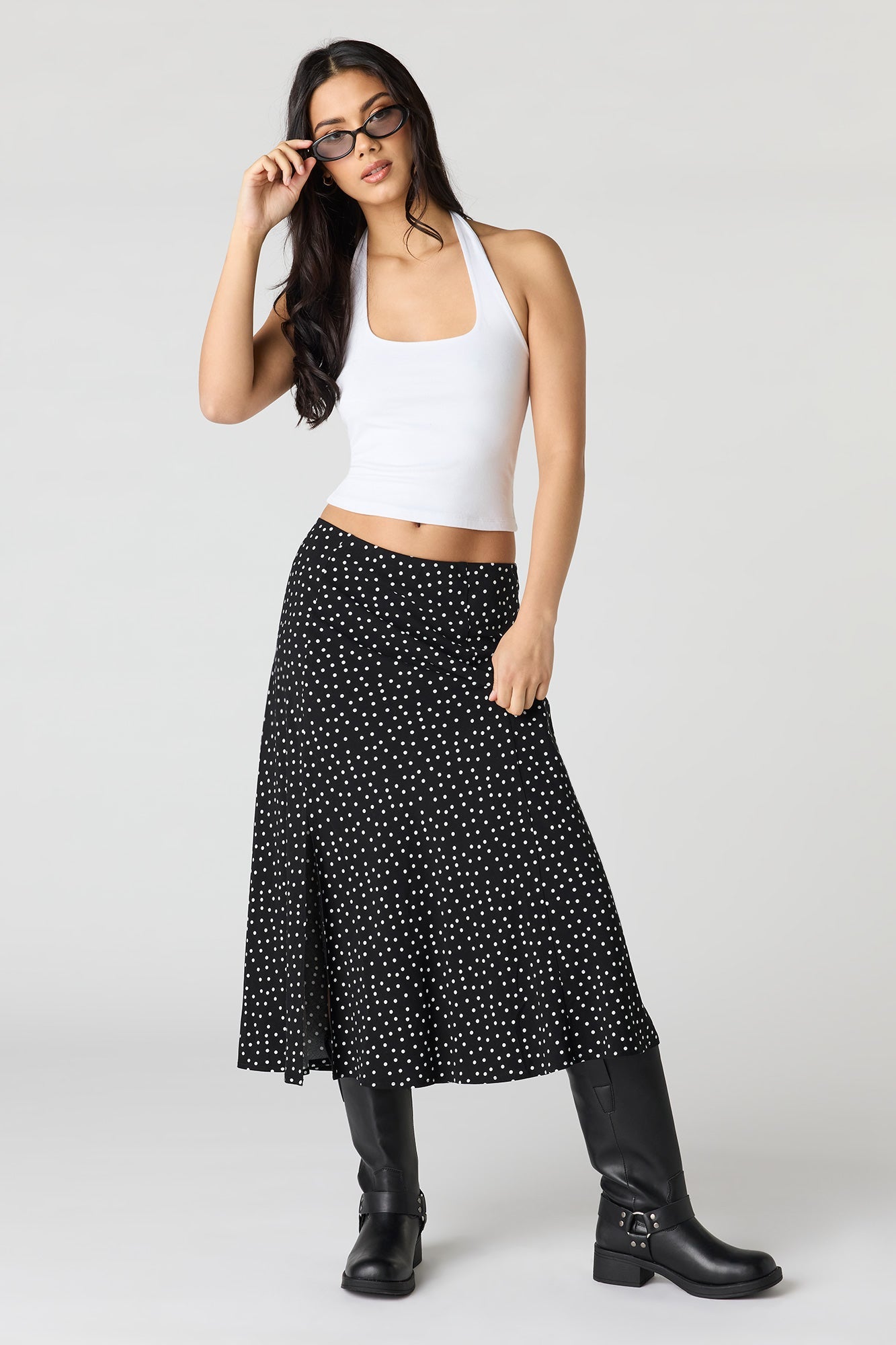 Floral Slit Midi Skirt