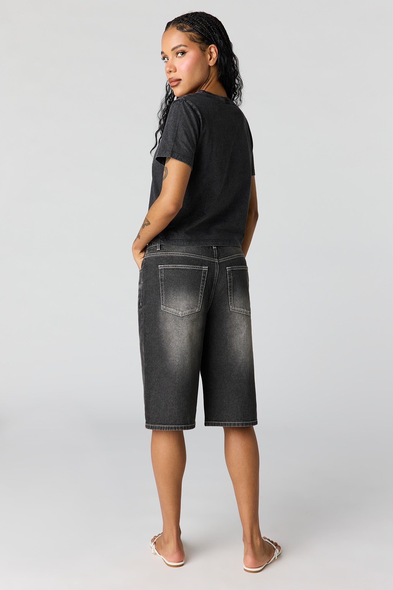Low Rise Black Jort 13"