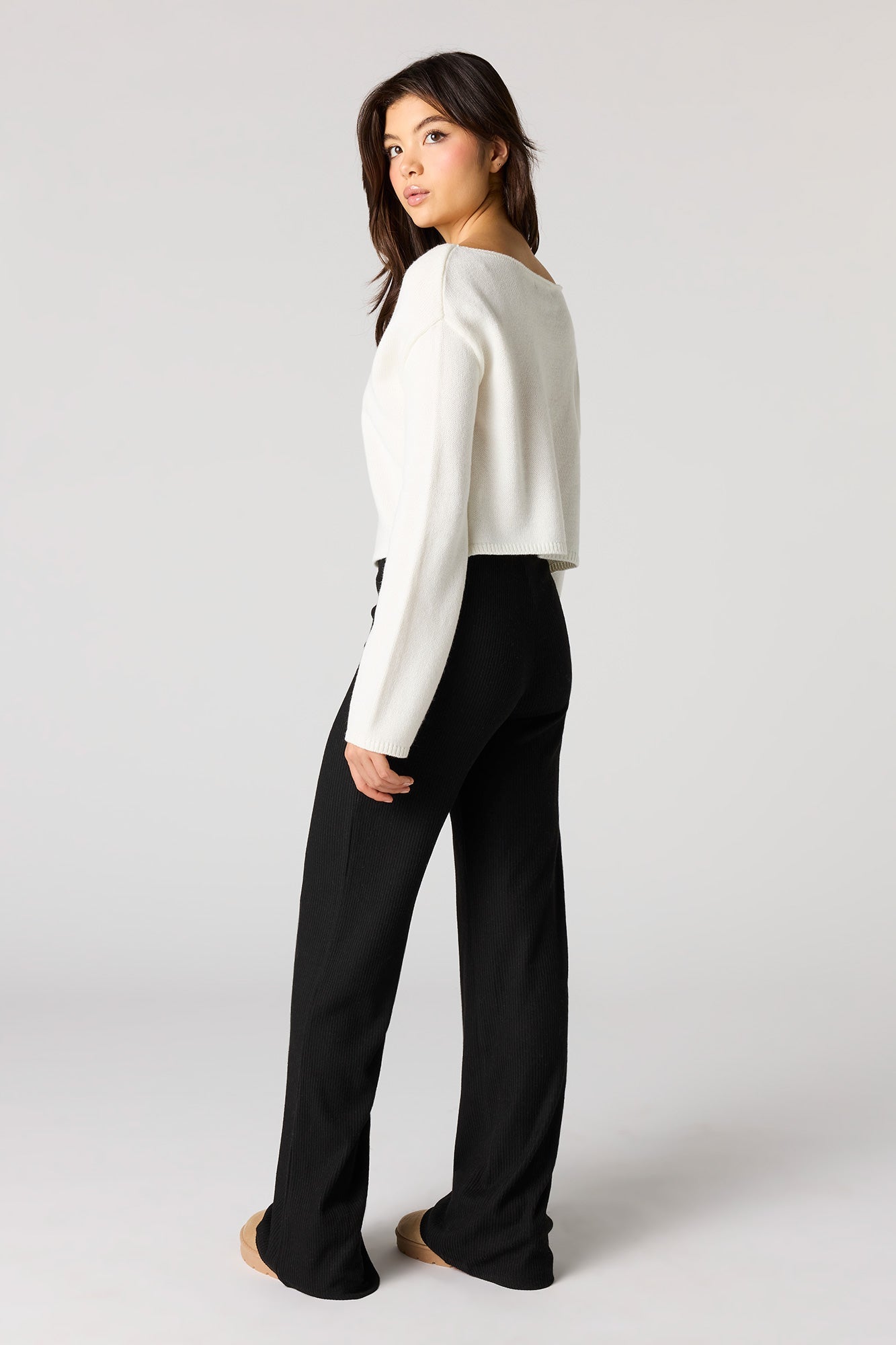 Ribbed Wide Leg Pant