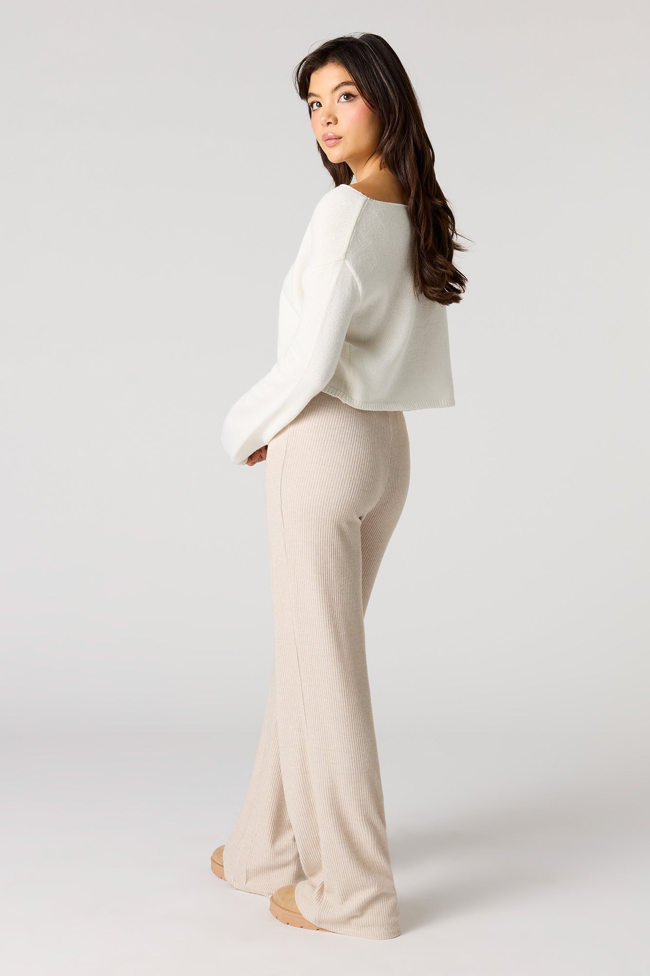 Ribbed Wide Leg Pant
