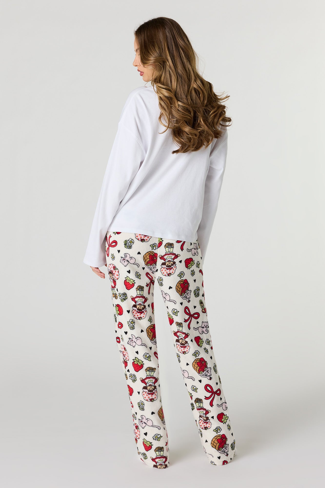 Strawberry Shortcake Print Plush Pajama Pant