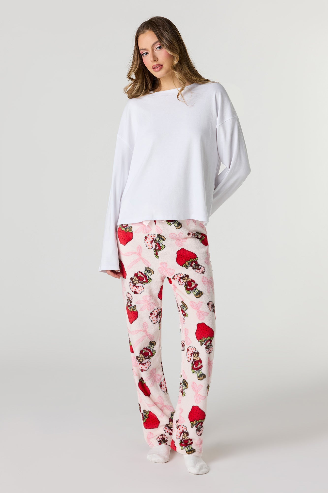 Strawberry Shortcake Print Plush Pajama Pant