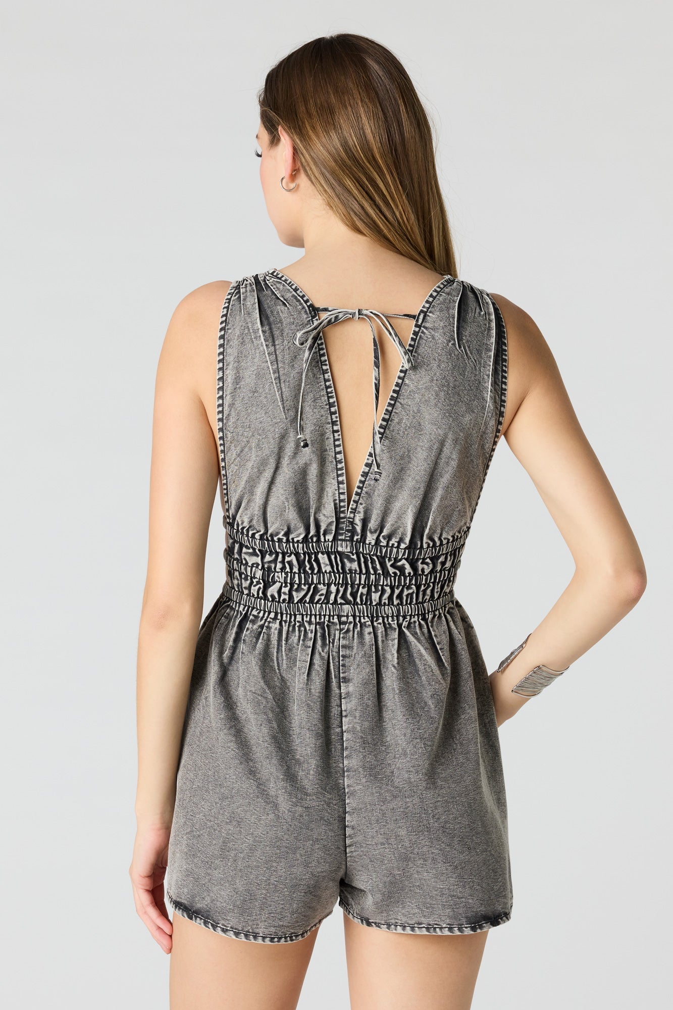 Denim Cinched Romper