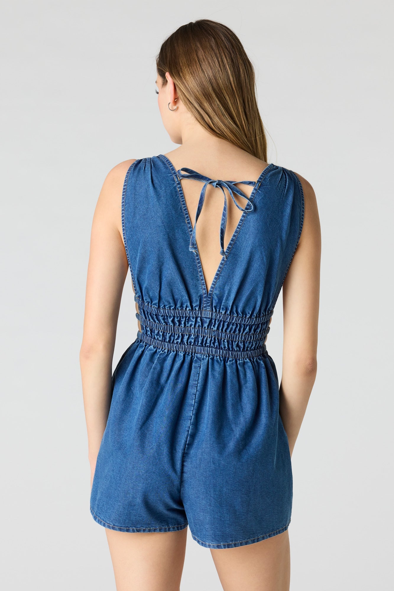 Denim Cinched Romper