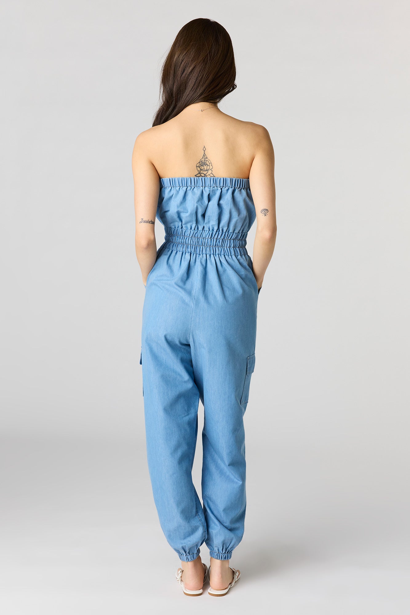 Denim Tube Jumpsuit