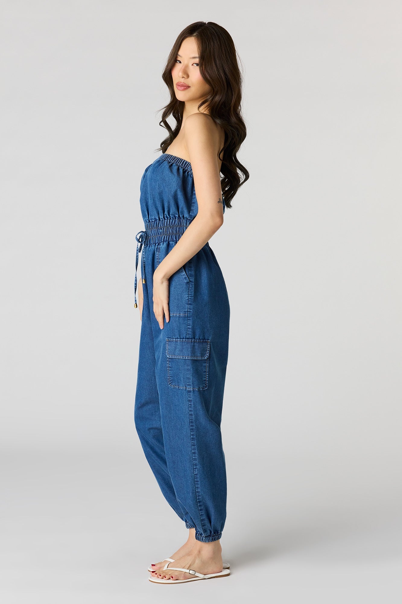 Denim Tube Jumpsuit