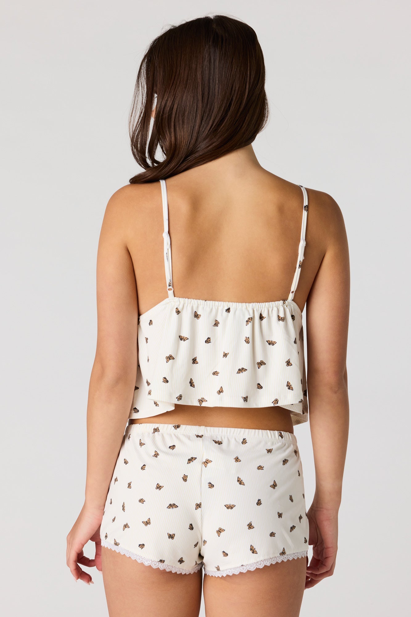 Lace Trim Babydoll Tank & Short Pajama Set