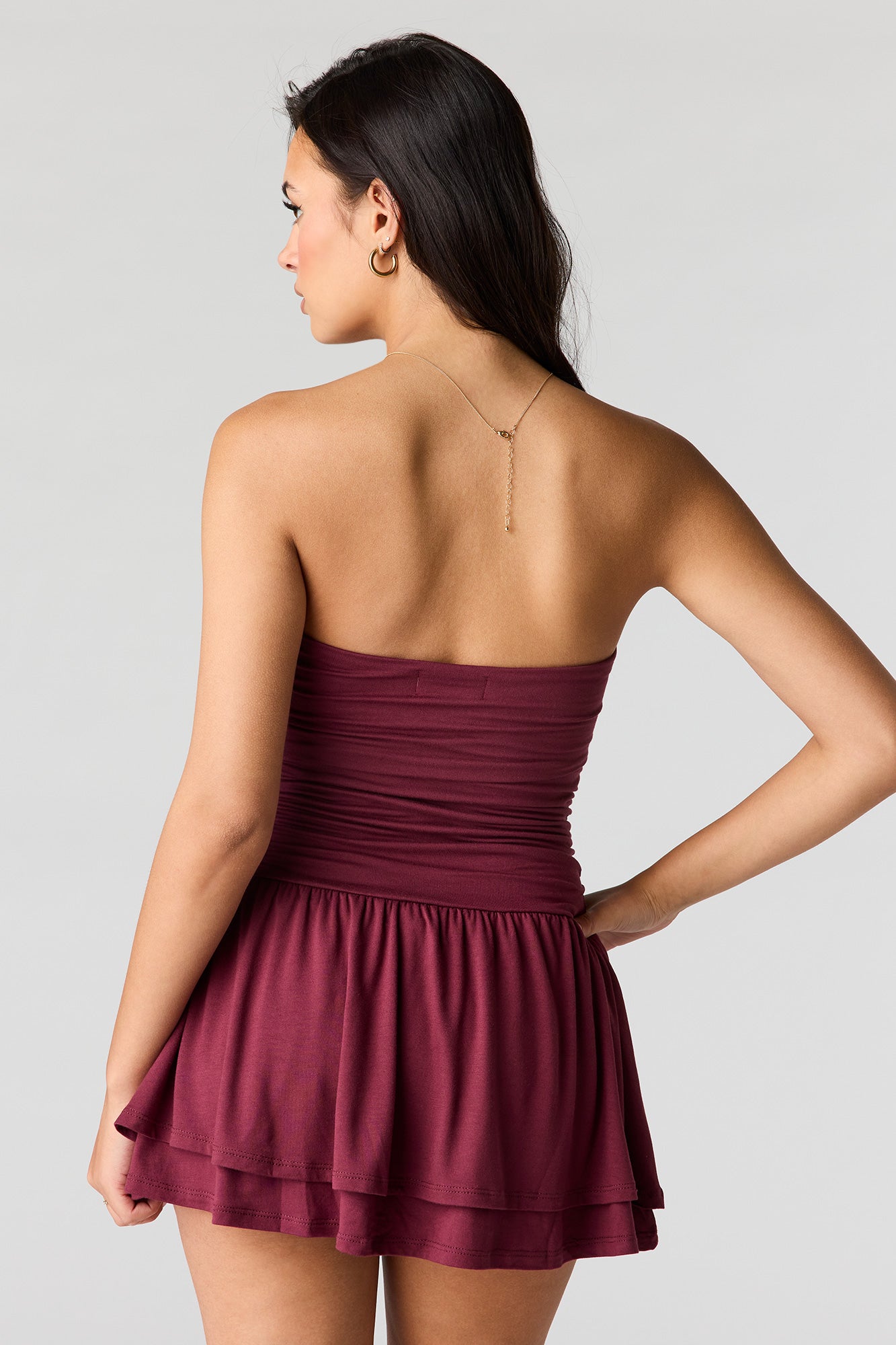 Double Layered Tube Romper Dress