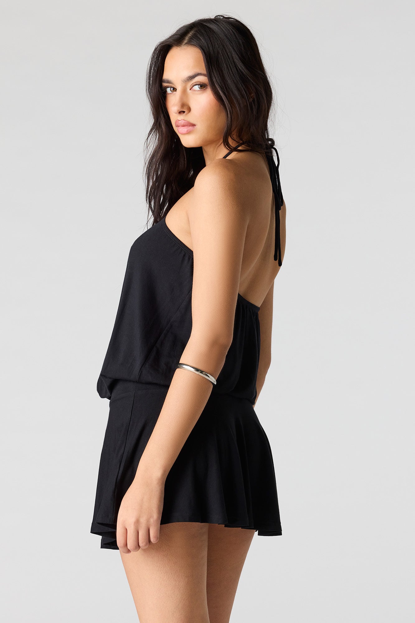 Fit & Flare Mini Halter Dress