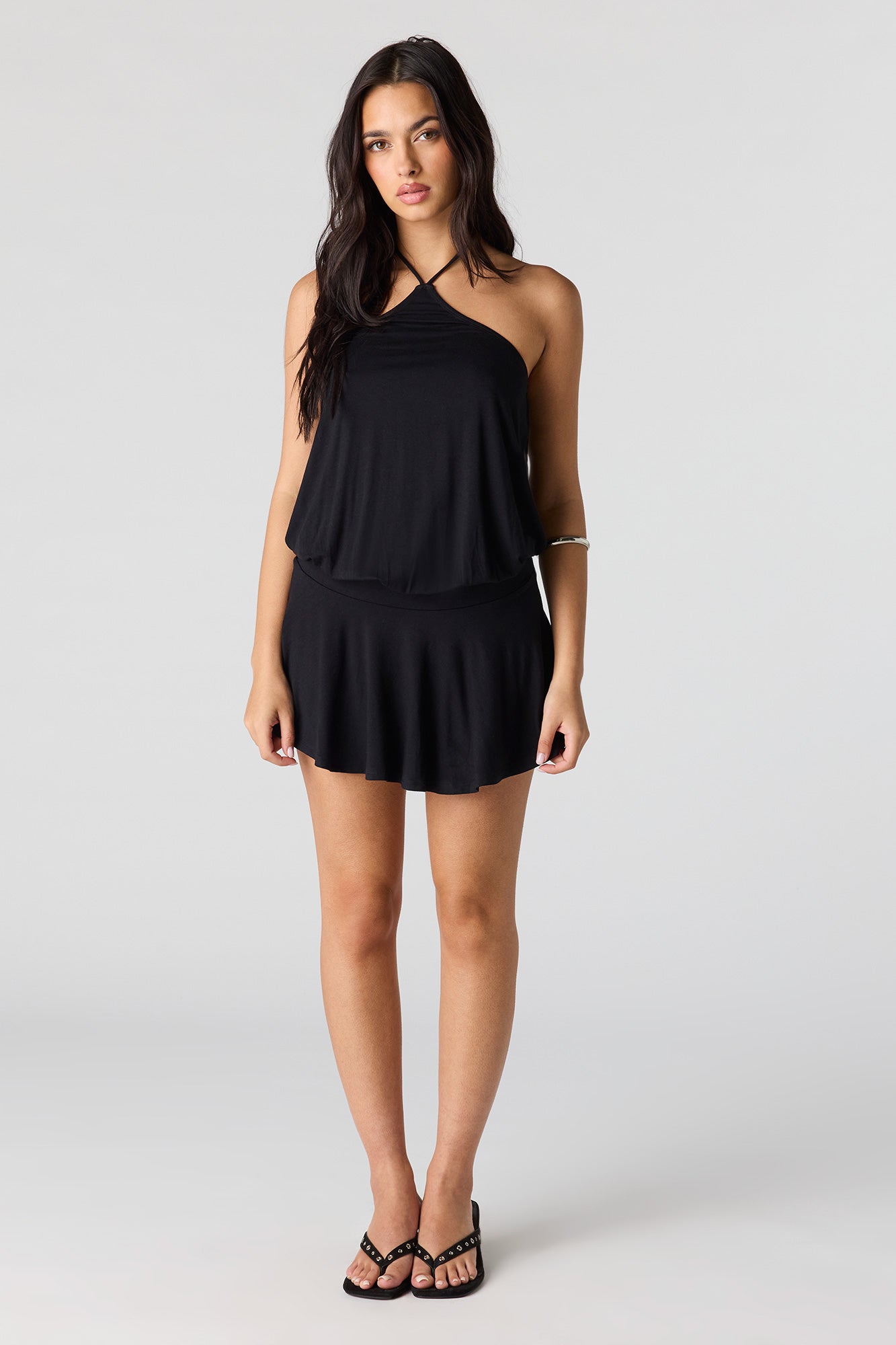 Fit & Flare Mini Halter Dress