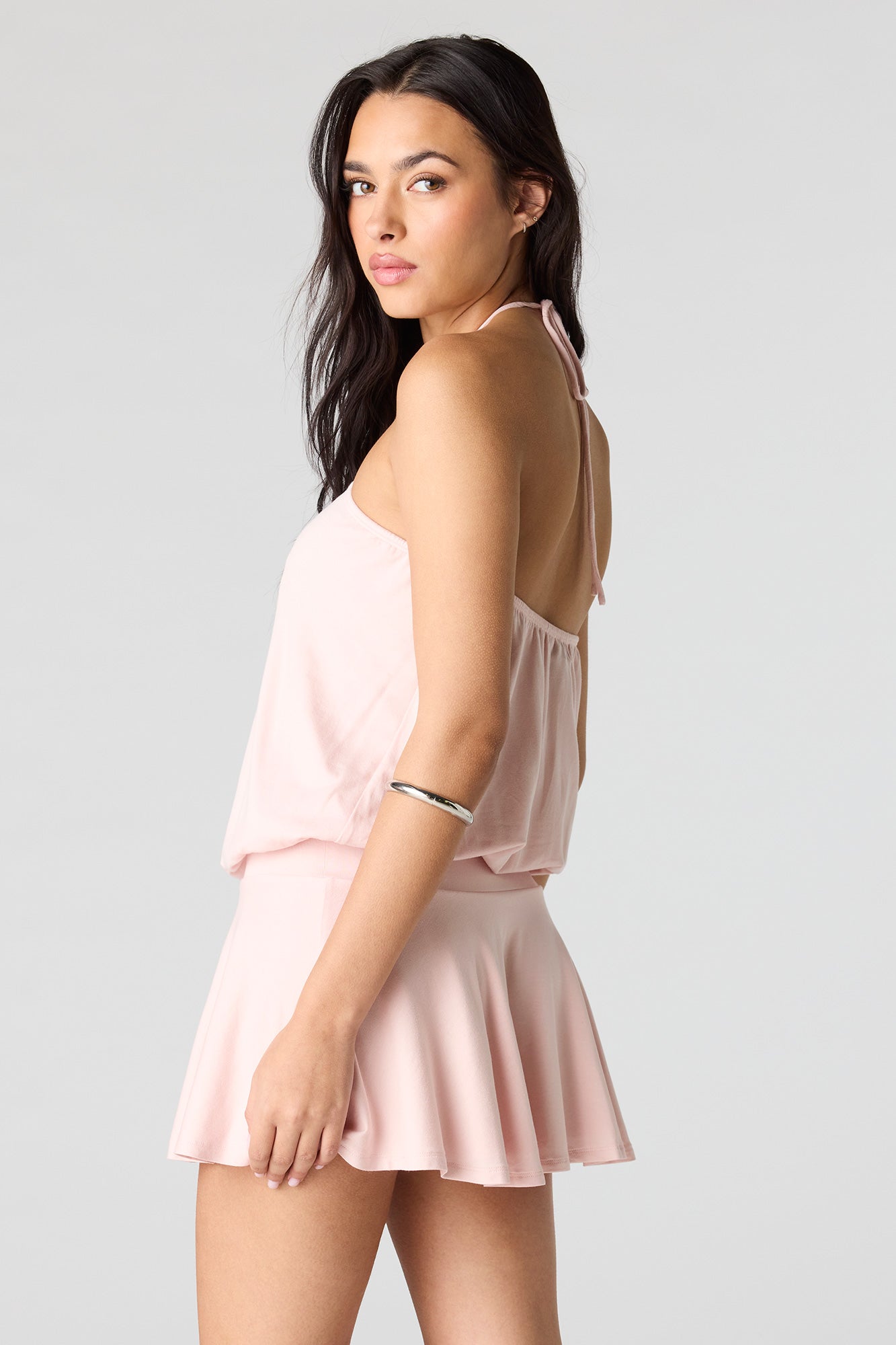 Fit & Flare Mini Halter Dress