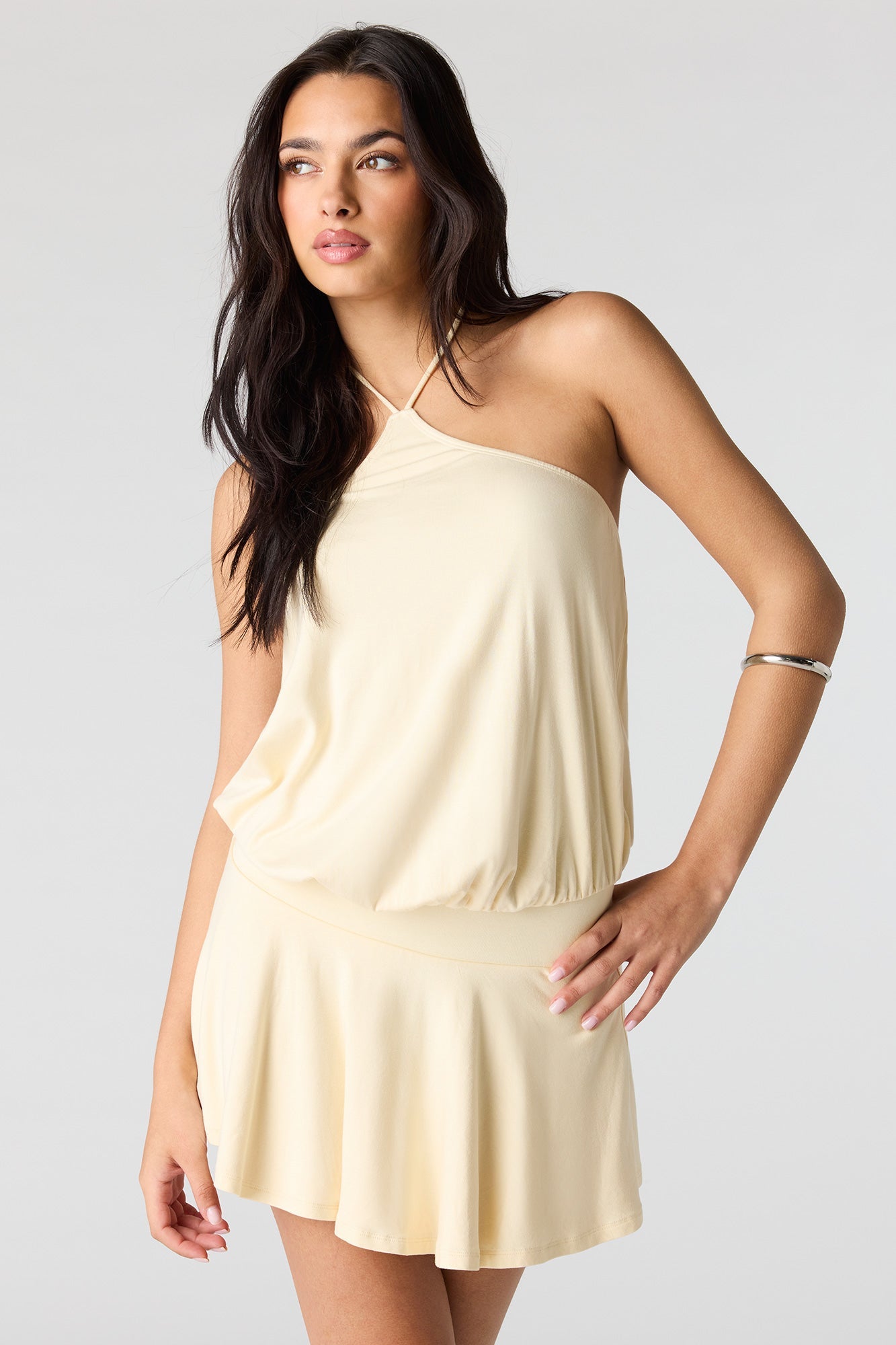 Fit & Flare Mini Halter Dress