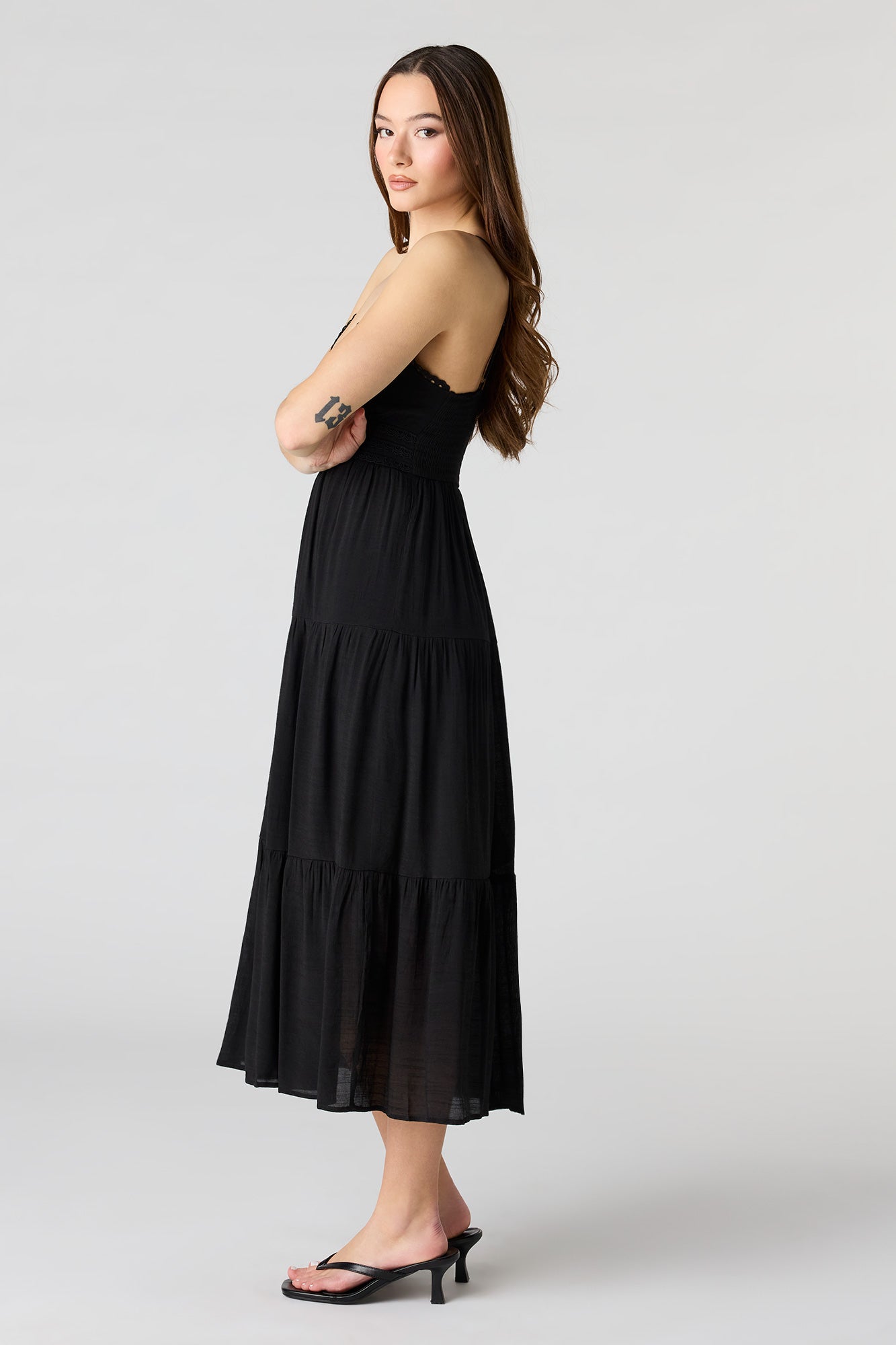 Gauze Babydoll Midi Dress