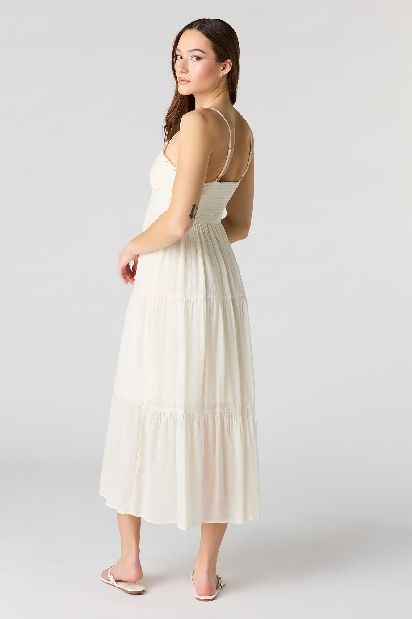 Gauze Babydoll Midi Dress
