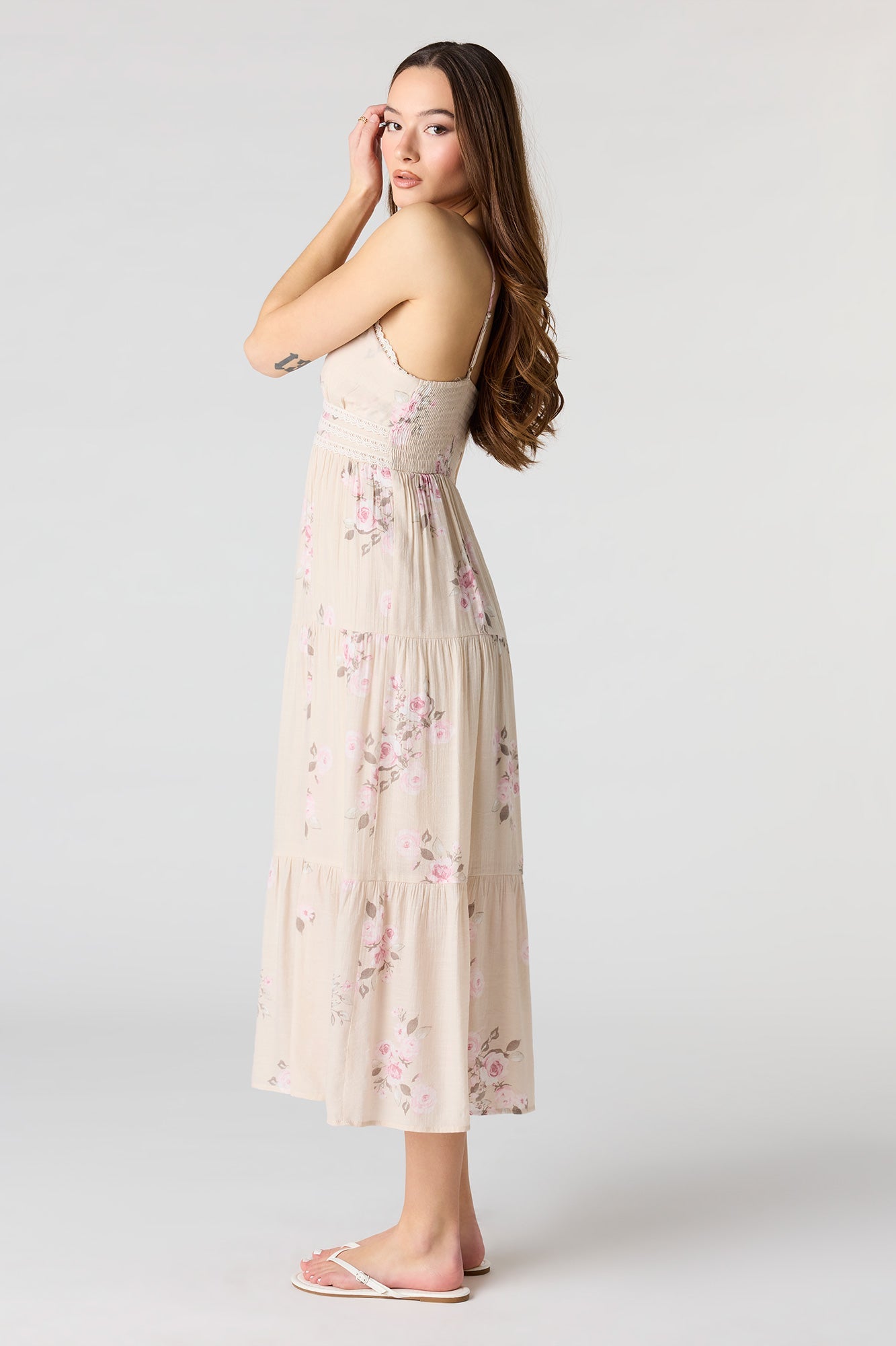 Gauze Babydoll Midi Dress