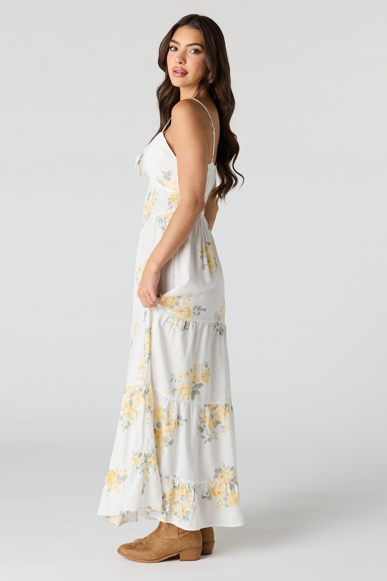 Bow Front Tiered Maxi Dress