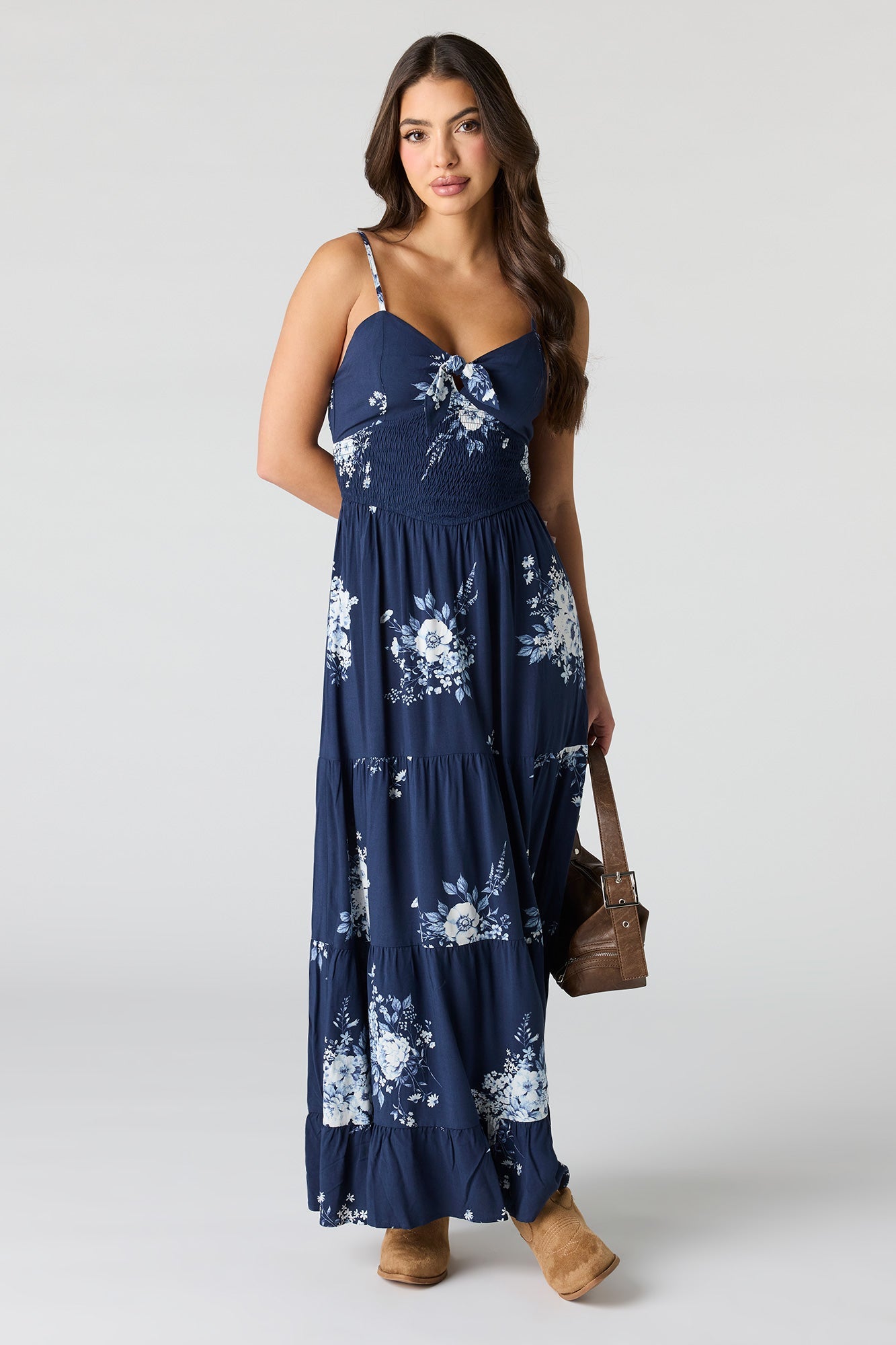 Bow Front Tiered Maxi Dress