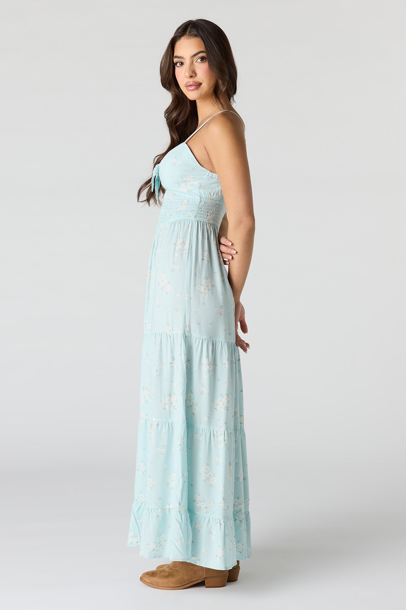 Bow Front Tiered Maxi Dress