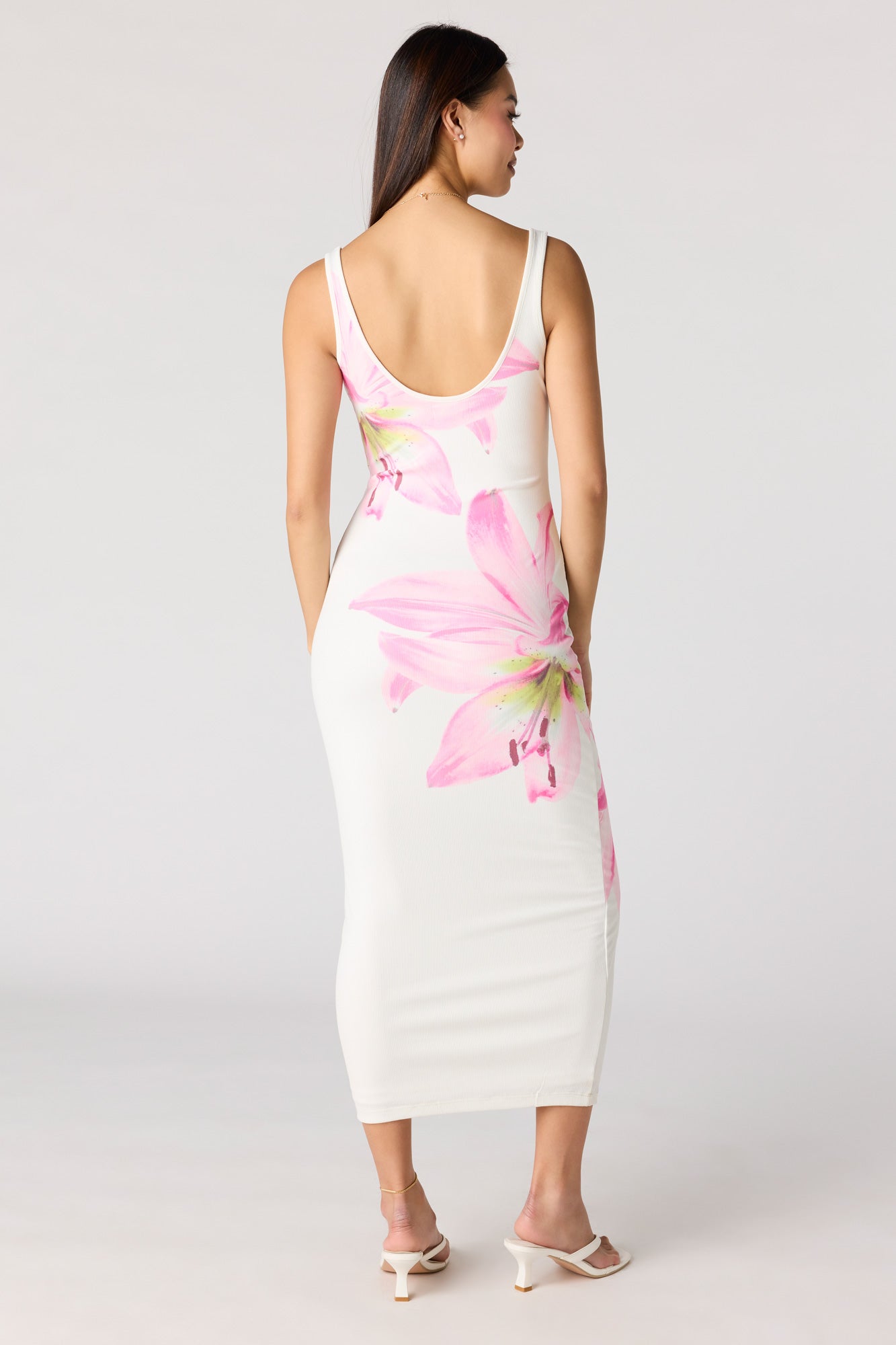 Ribbed Scoop Neck Bodycon Midi Dress