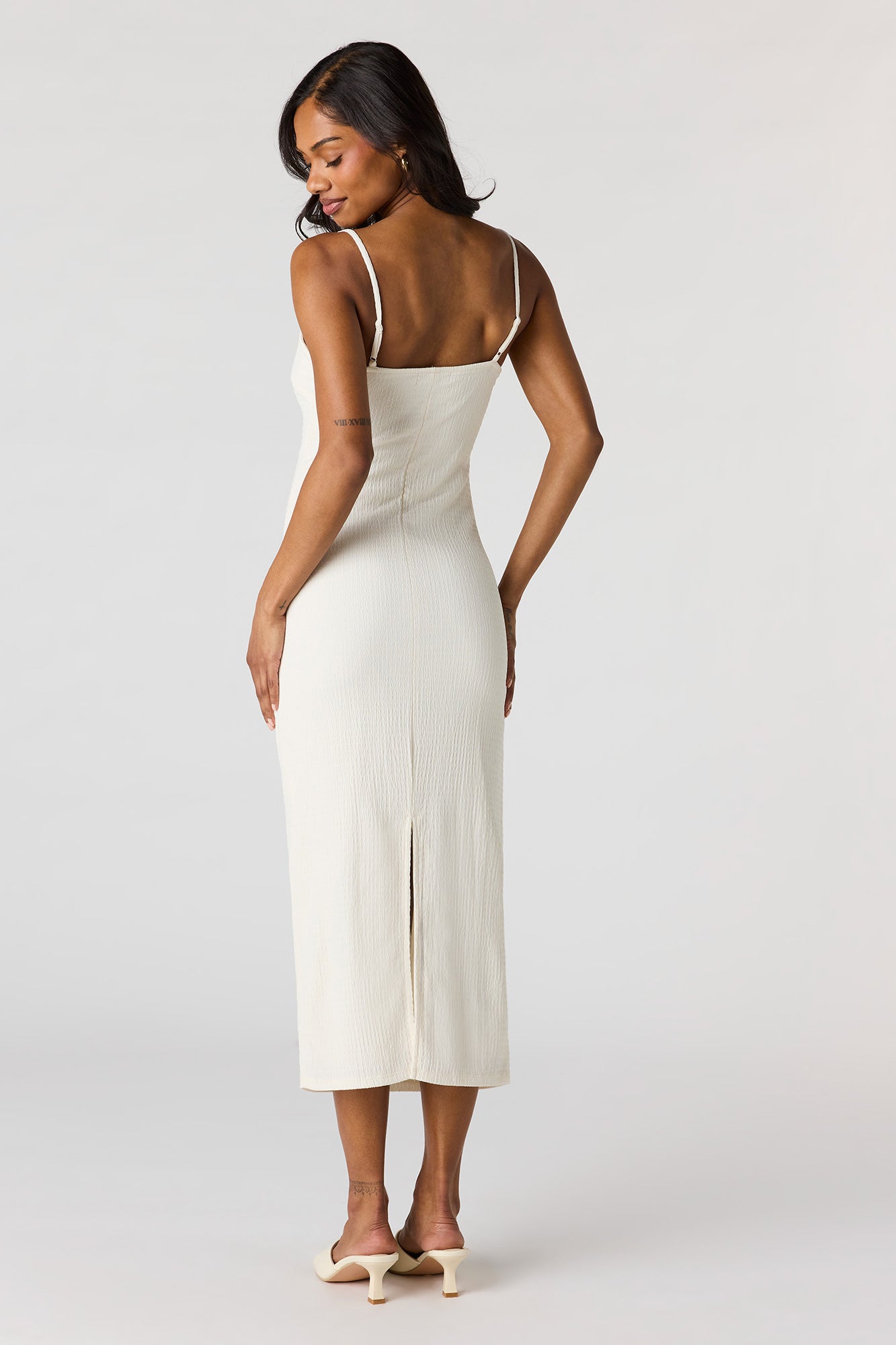 Braless Textured Midi Dress