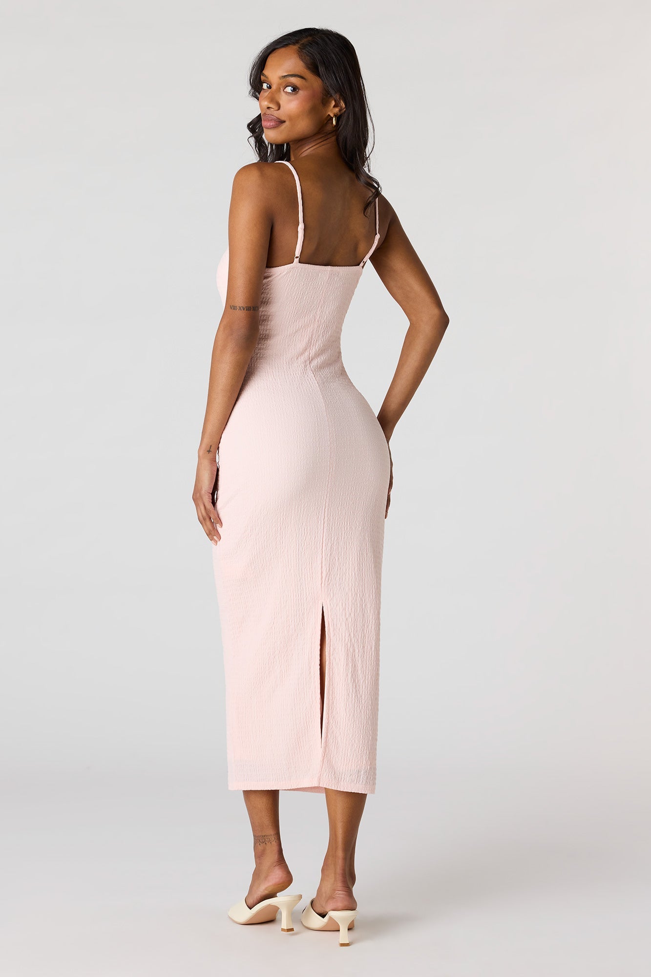 Braless Textured Midi Dress