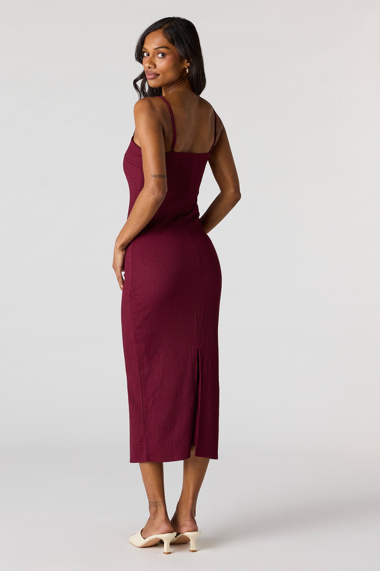 Braless Textured Midi Dress