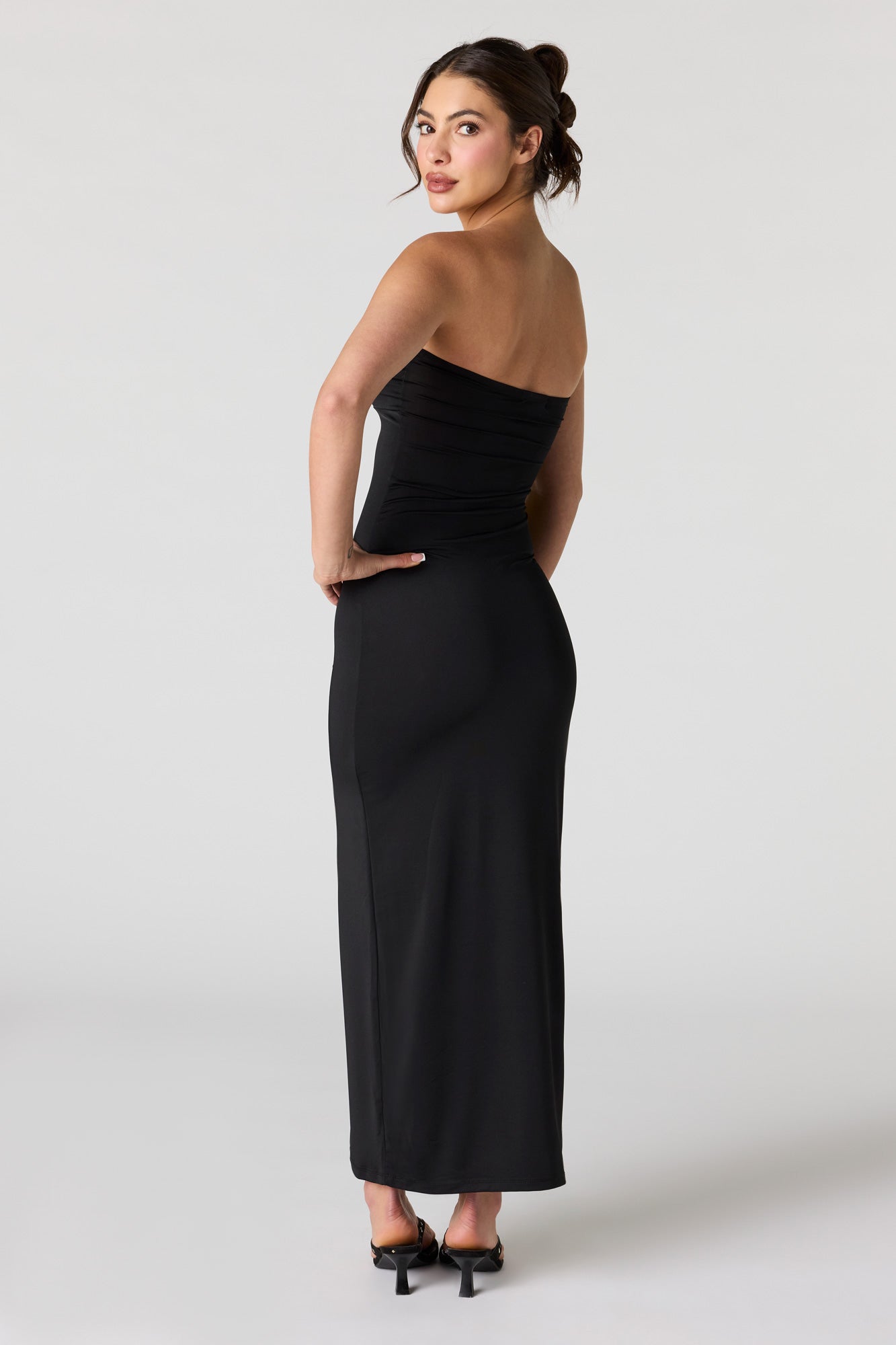 Ruched O-Ring Front Tube Dress