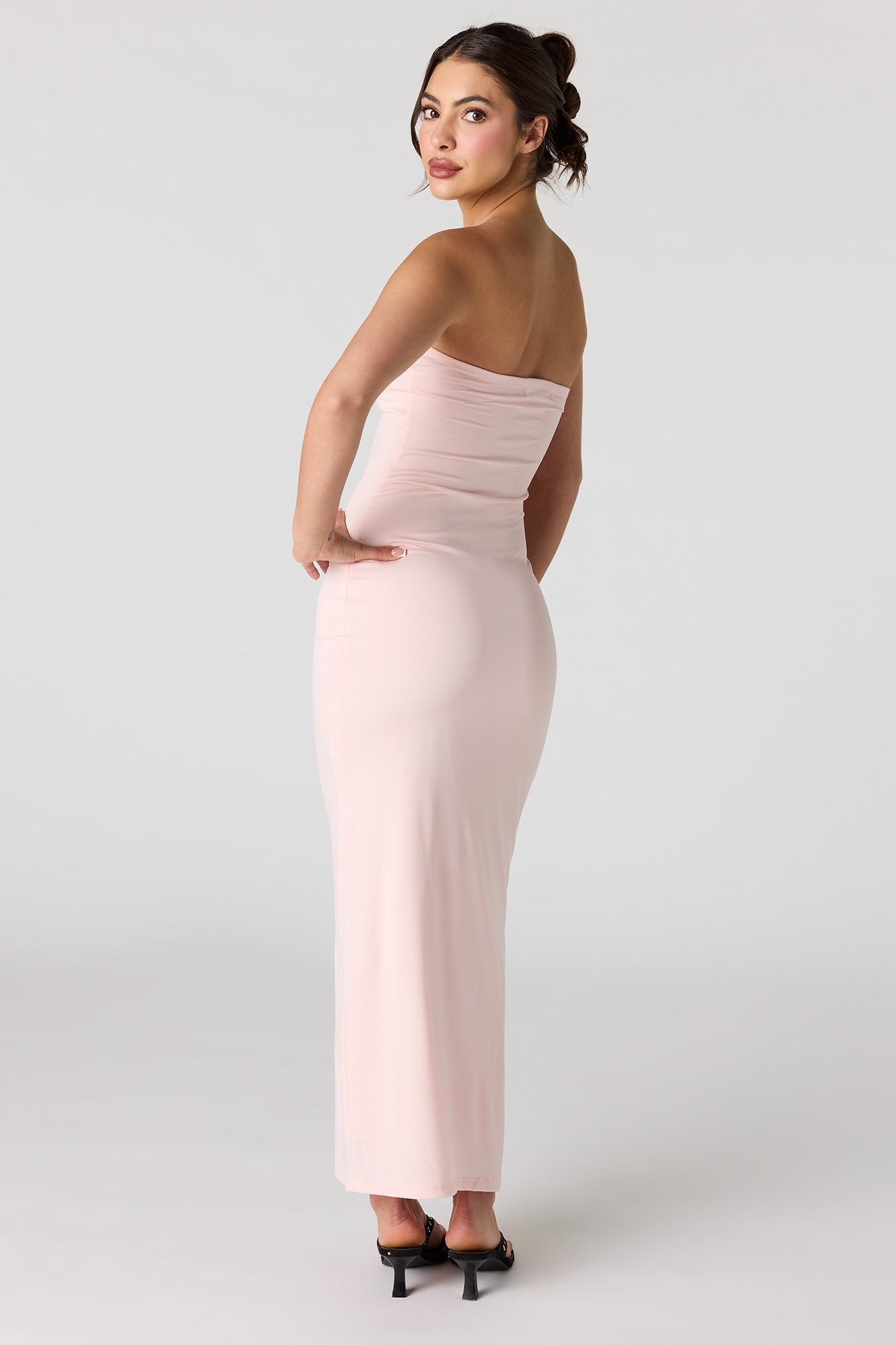 Ruched O-Ring Front Tube Dress