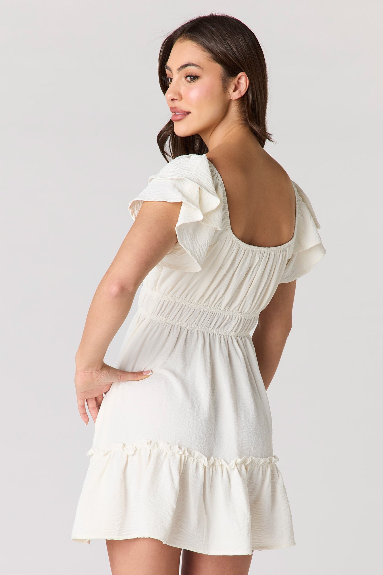Flutter Sleeve Mini Dress