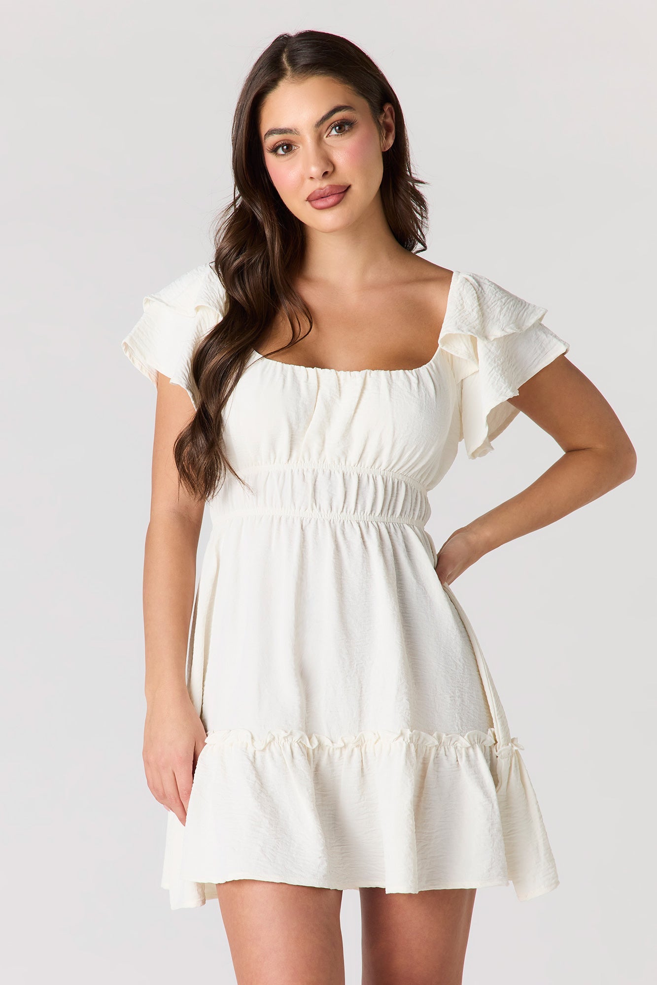 Flutter Sleeve Mini Dress