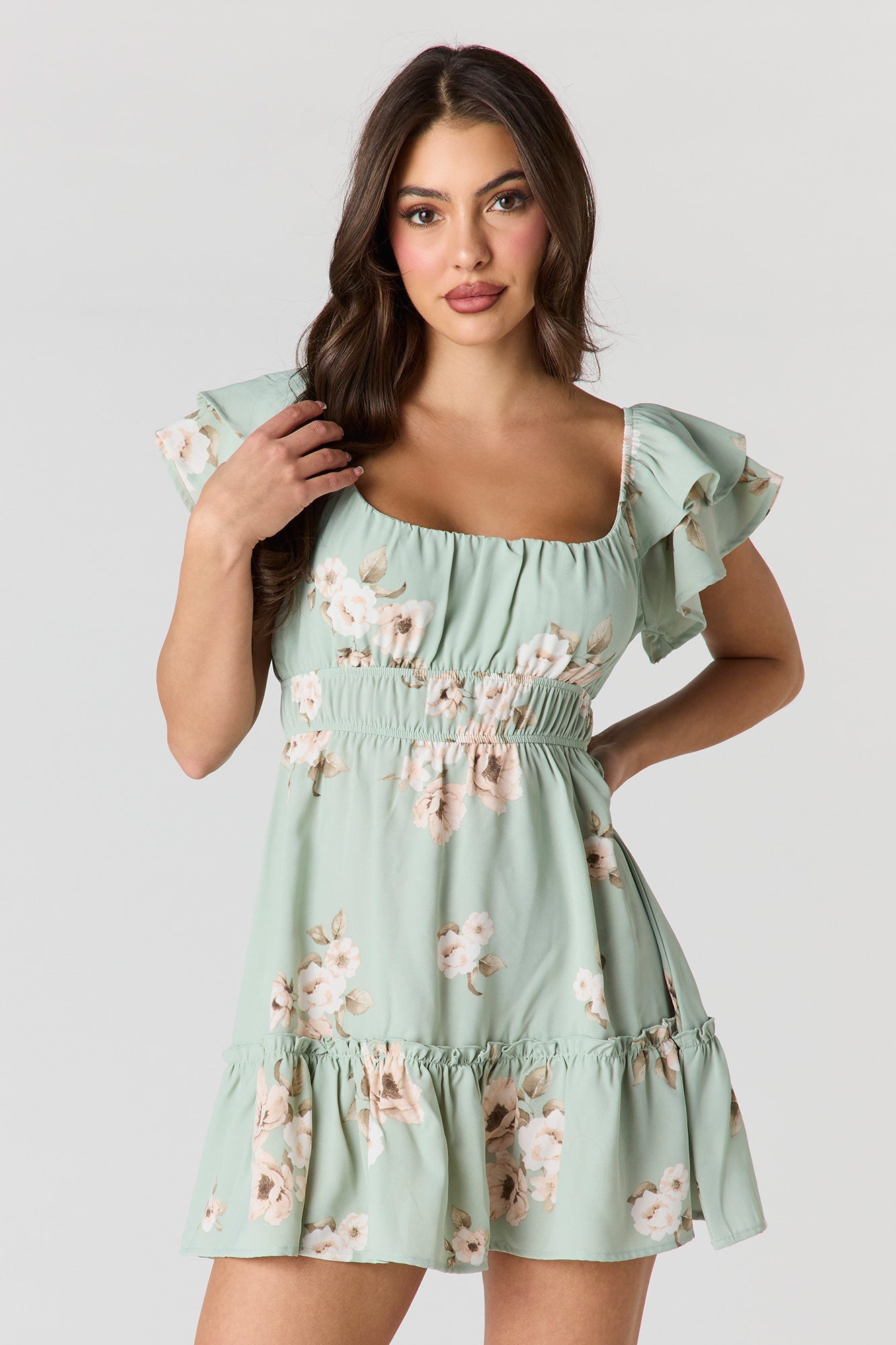 Flutter Sleeve Mini Dress