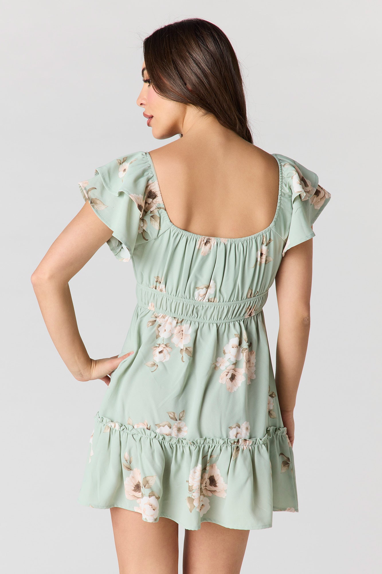 Flutter Sleeve Mini Dress