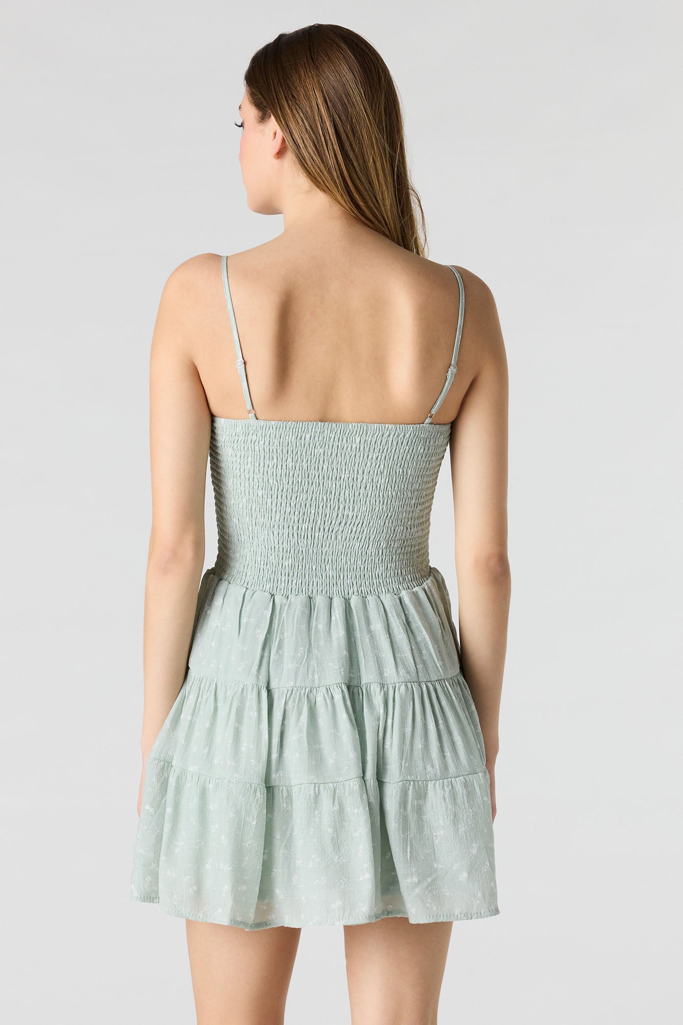Smocked Tiered Mini Dress