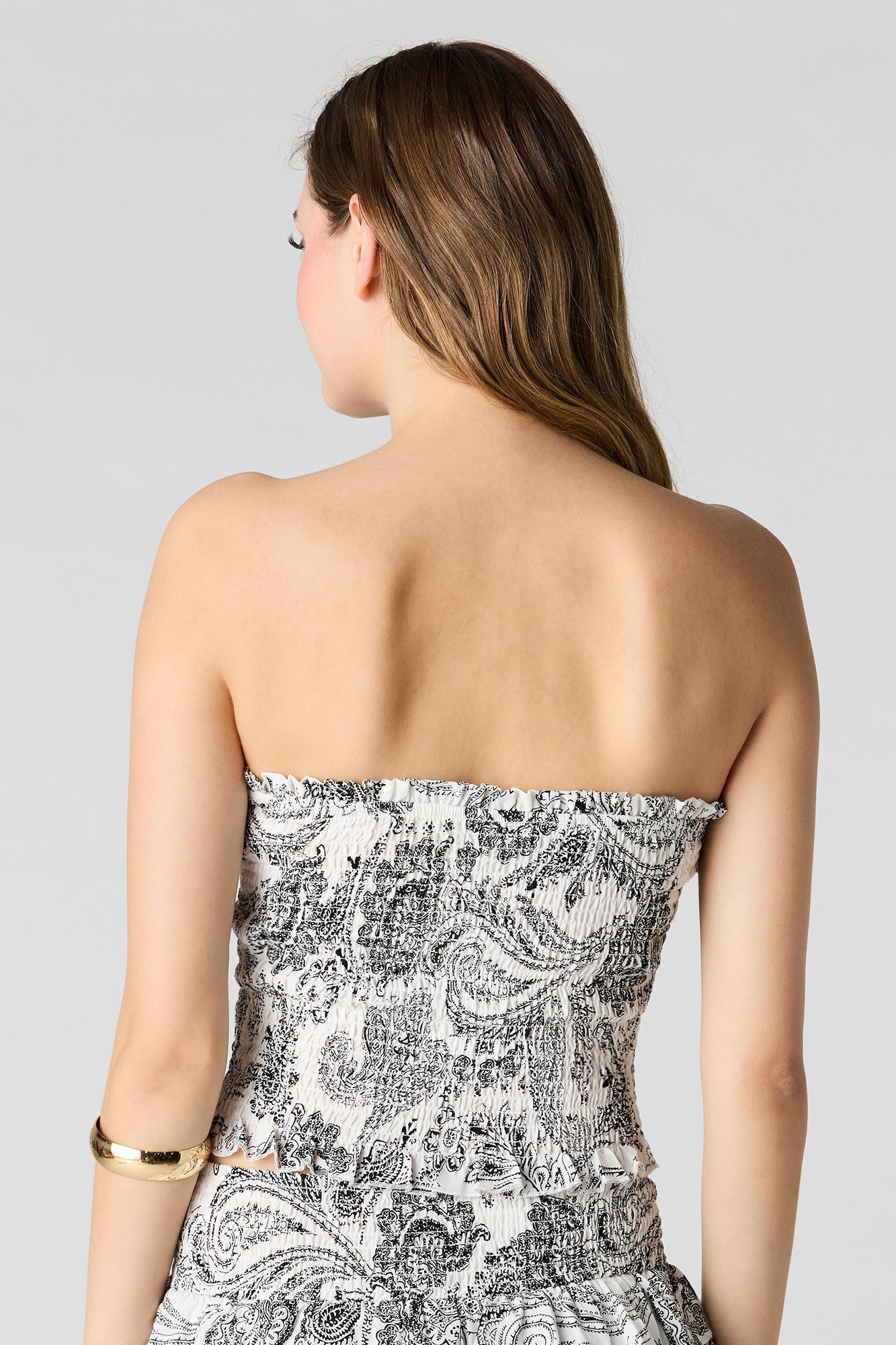 Printed Smocked Tube Top
